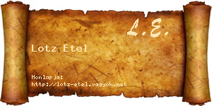 Lotz Etel névjegykártya